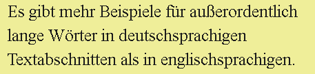 Linksbündiger Text ohne Silbentrennung