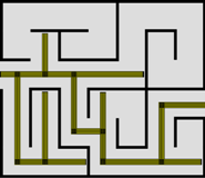 Labyrinth mit tastbarem Bodenleitsystem für einen Blindenstock